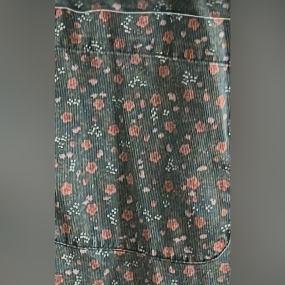 Vintage 90s Eddie Bauer Floral Oversized Corduroy Long Sleeve Button Up Shirt XL - Picture 4 of 5